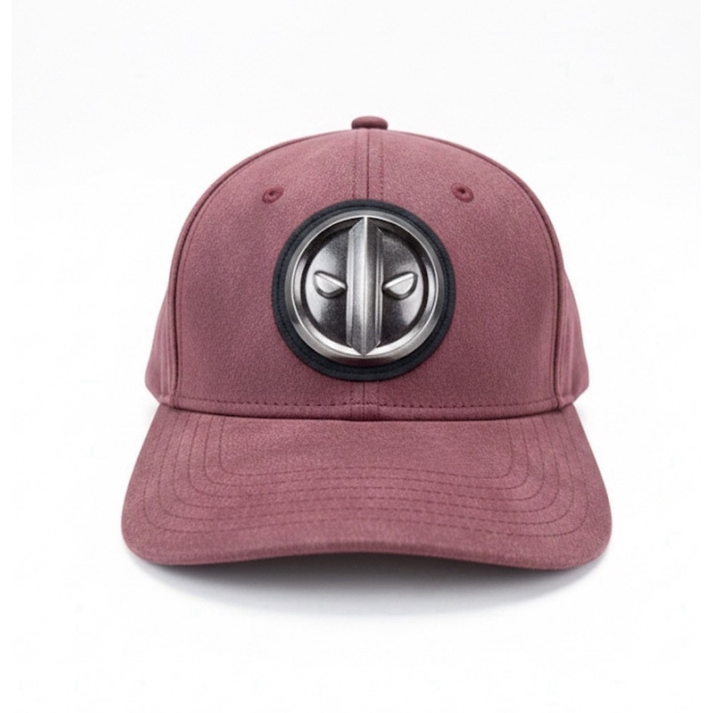 Marvel Comics Deadpool 3D Raised Logo Faux Leather Snapback Hat Cap Adult